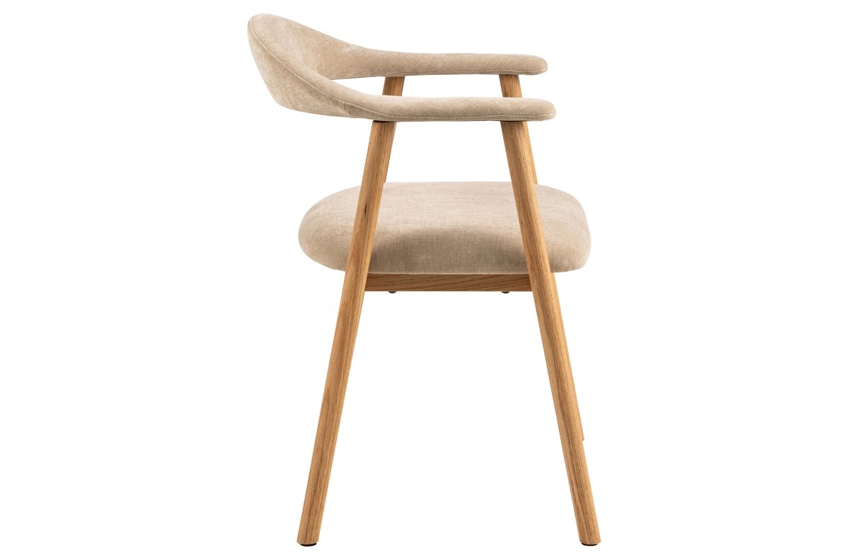 ADELE beige (Danny 3 fabric) / natural oak frame - WOODEN CHAIR FOR LIVING ROOM, DINING ROOM, RETRO KITCHEN - Image 4