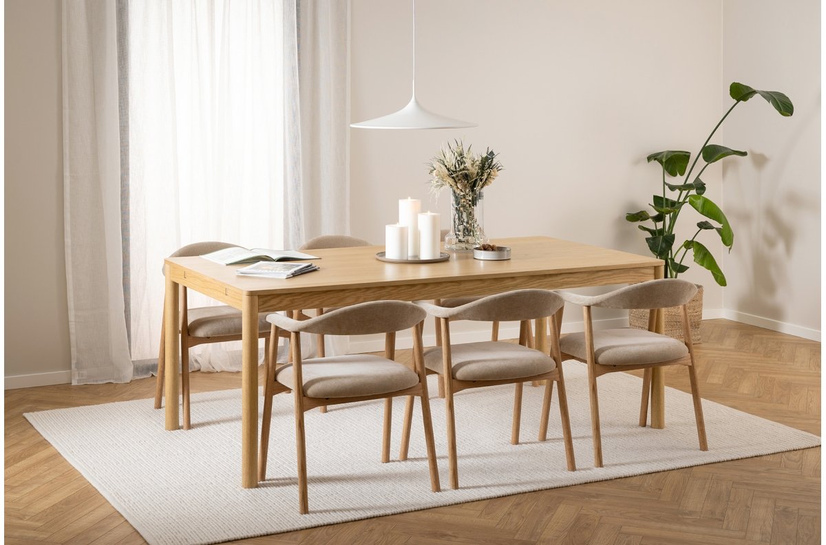 ADELE beige (Danny 3 fabric) / natural oak frame - WOODEN CHAIR FOR LIVING ROOM, DINING ROOM, RETRO KITCHEN - Image 5