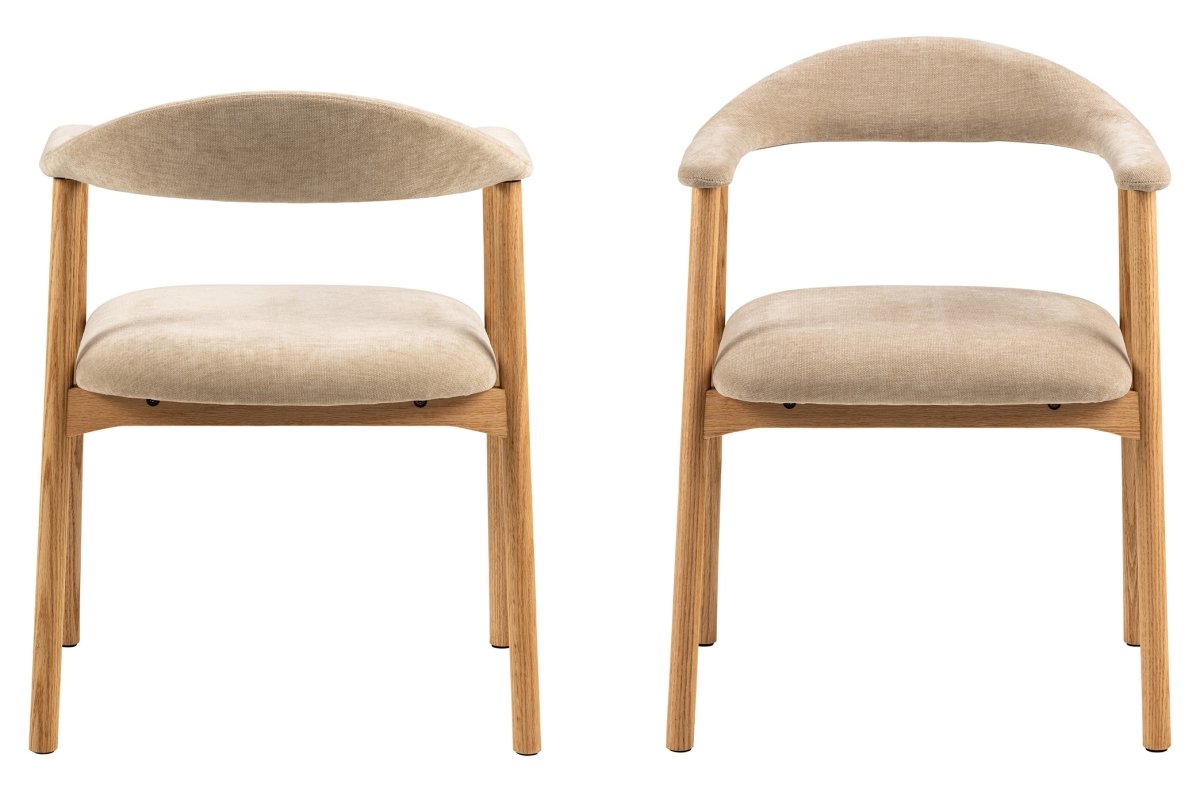 ADELE beige (Danny 3 fabric) / natural oak frame - WOODEN CHAIR FOR LIVING ROOM, DINING ROOM, RETRO KITCHEN - Image 6