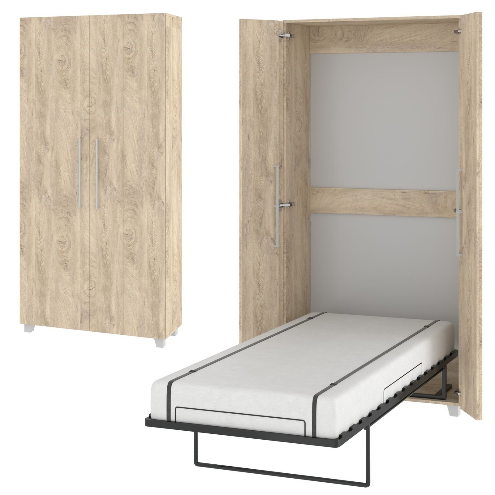 Vertical wall bed TEDDY 90, oak imitation