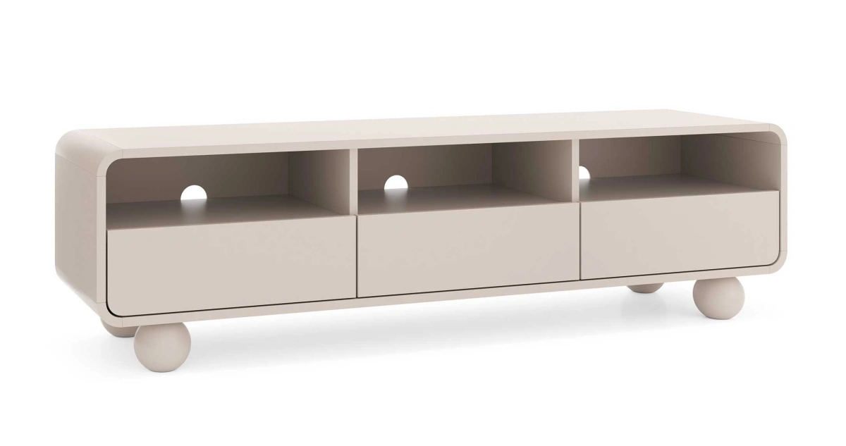 TV cabinet with niches and drawers Albion RTV160 cashmere color