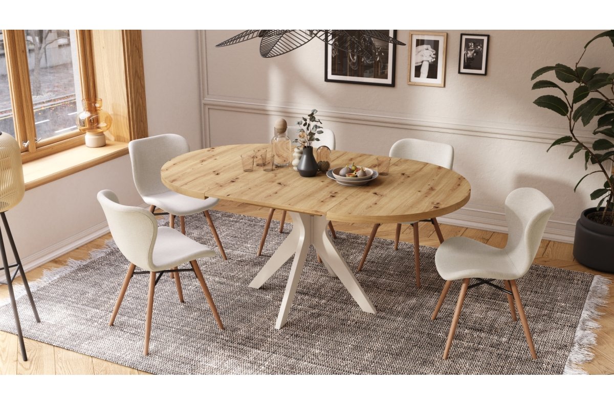 ALTEA beige (Rio 40 fabric) / natural oak legs - MODERN CHAIR FOR LIVING ROOM / DINING ROOM / KITCHEN / OFFICE - Image 3