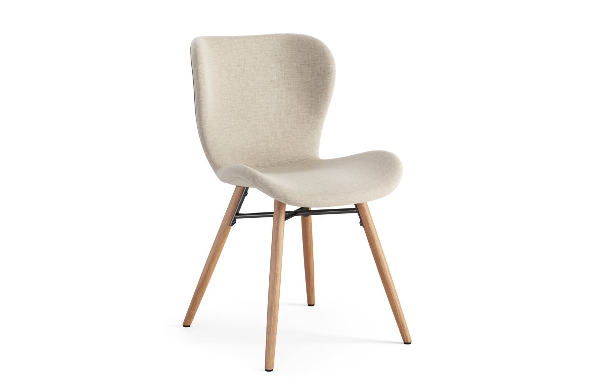 ALTEA beige (Rio 40 fabric) / natural oak legs - MODERN CHAIR FOR LIVING ROOM / DINING ROOM / KITCHEN / OFFICE