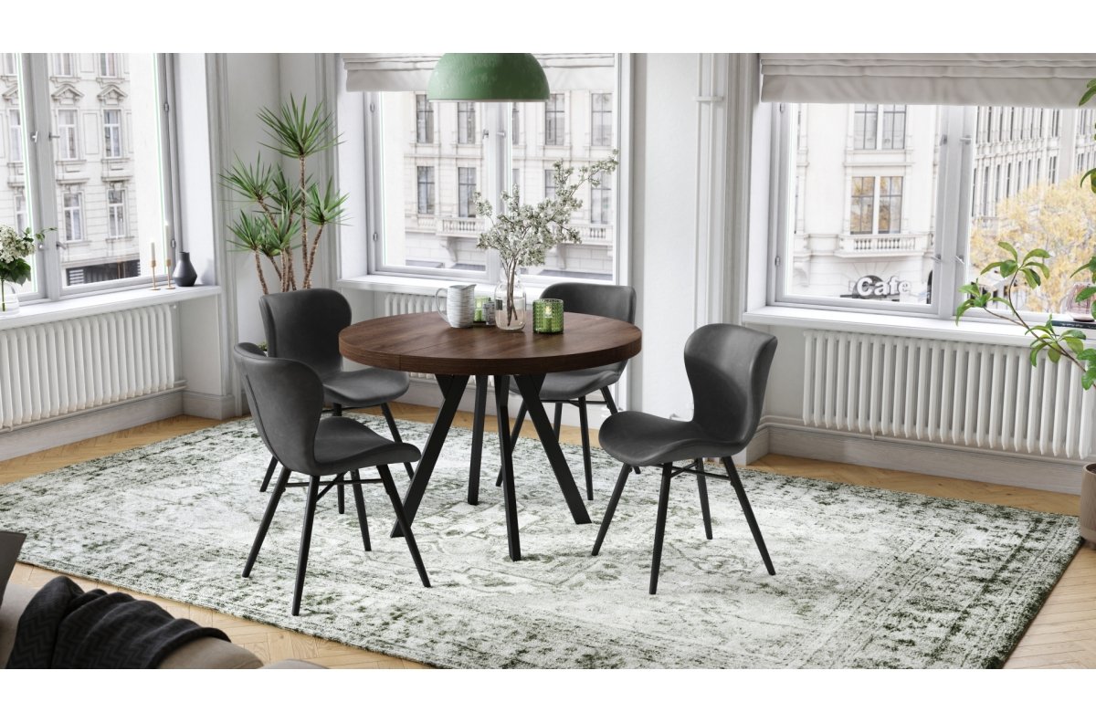 ALTEA black (dark gray) eco leather / black legs - MODERN CHAIR FOR LIVING ROOM / DINING ROOM / KITCHEN / OFFICE - Image 3