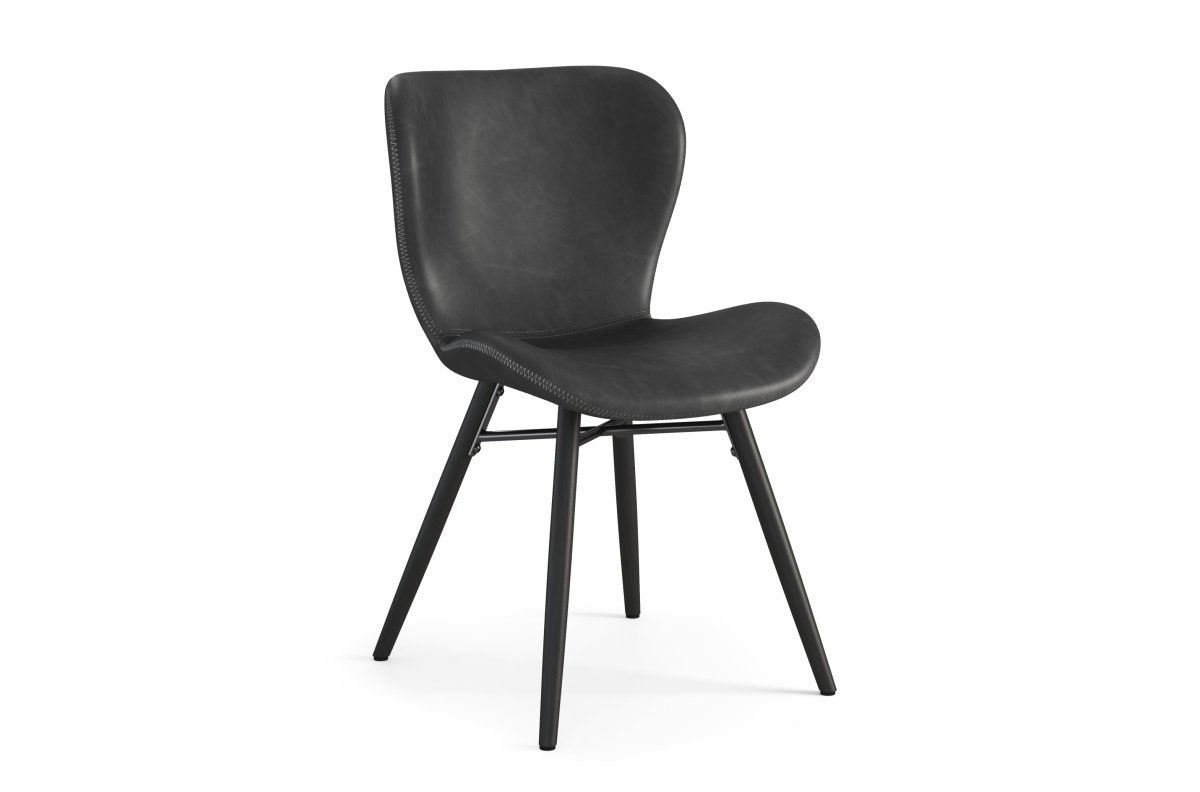 ALTEA black (dark gray) eco leather / black legs - MODERN CHAIR FOR LIVING ROOM / DINING ROOM / KITCHEN / OFFICE