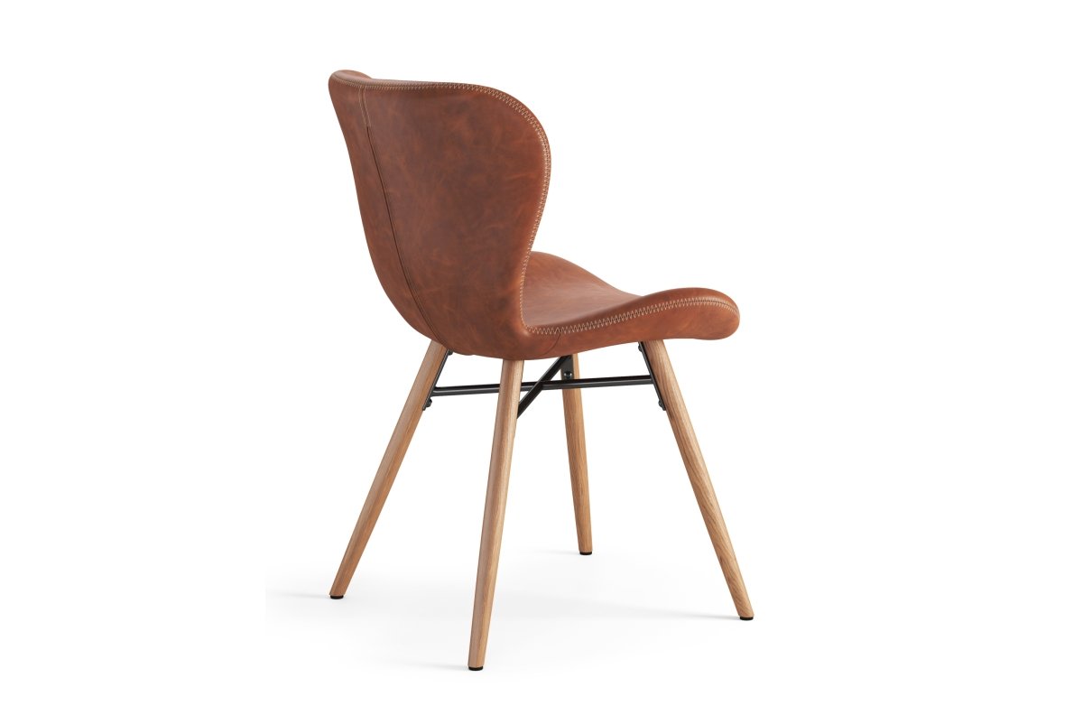 ALTEA Retro Brandy eco leather/natural oak legs - MODERN CHAIR FOR LIVING ROOM/DINING ROOM/KITCHEN/OFFICE - Image 2