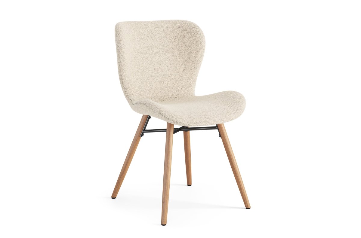 ALTEA cream color (Monza 90 fabric) / natural oak legs - MODERN CONDITION UPHOLSTERED CHAIR FOR LIVING ROOM, DINING ROOM, KITCHEN