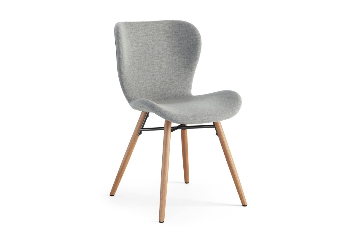 ALTEA gray (Rio 180 fabric) / natural oak legs - MODERN CHAIR FOR LIVING ROOM / DINING ROOM / KITCHEN / OFFICE