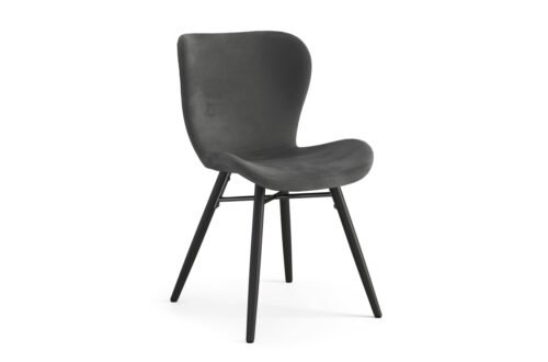 ALTEA velvet dark gray/black leg – MODERN CHAIR FOR LIVING ROOM DINING KITCHEN OFFICE VELVET