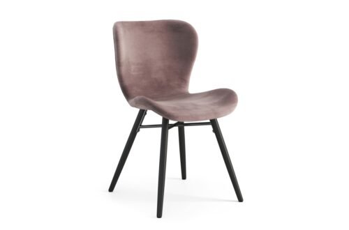 ALTEA velvet dusty pink/black legs – MODERN CHAIR FOR LIVING ROOM / DINING ROOM / KITCHEN / OFFICE (VELVET)