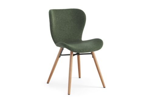 ALTEA green (Rio 140 fabric) / natural oak legs – MODERN CHAIR FOR LIVING ROOM / DINING ROOM / KITCHEN / OFFICE