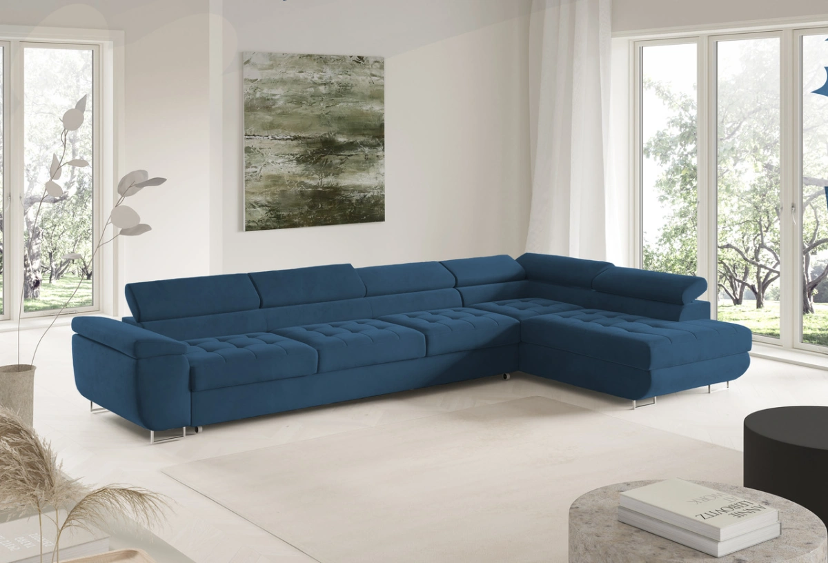 Corner sofa bed with headrests 155 XL Benjamin Gr1 - Image 2