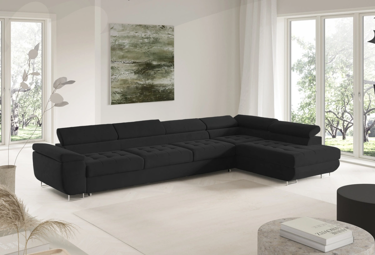 Corner sofa bed with headrests 155 XL Benjamin Gr1 - Image 3