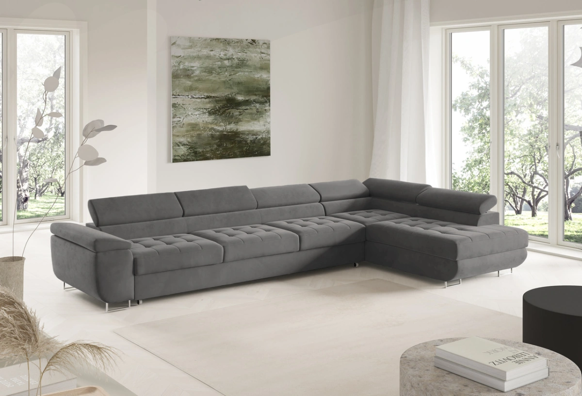Corner sofa bed with headrests 155 XL Benjamin Gr1 - Image 4