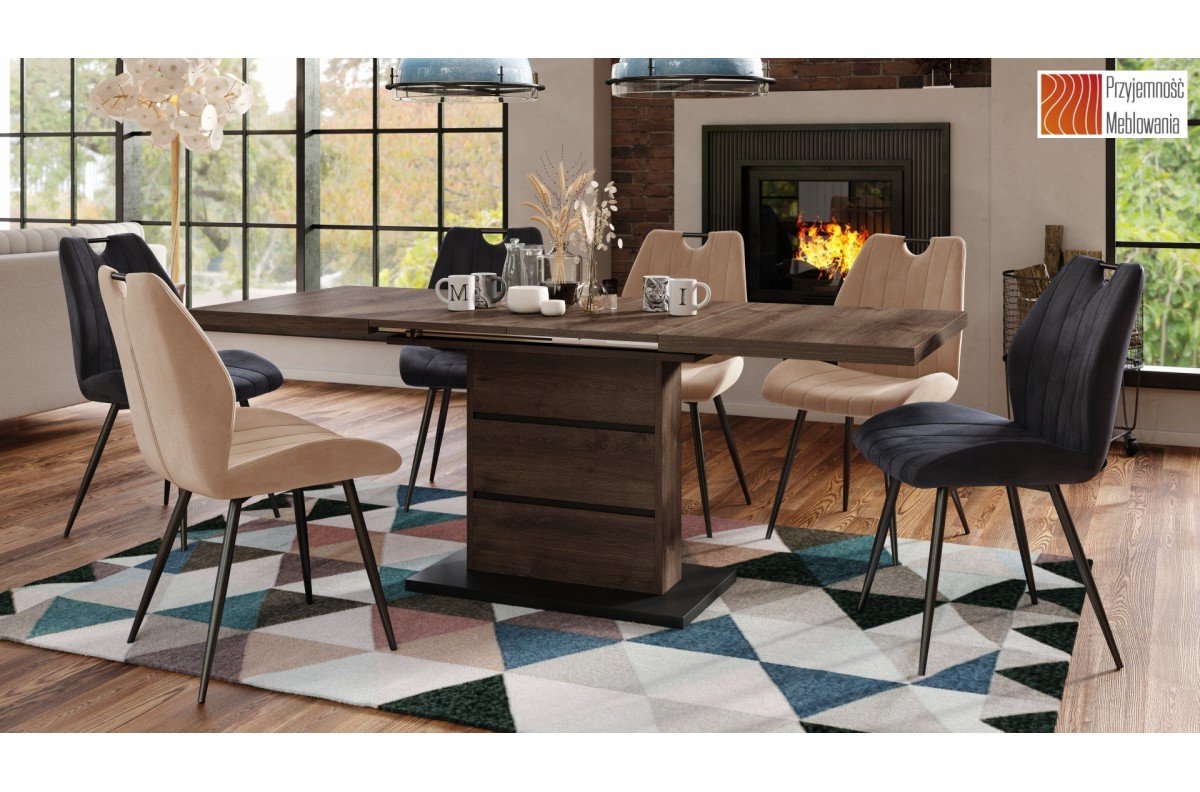 ARNO Beige (Bluvel 28 fabric) - MODERN UPHOLSTERED LIVING/DINING CHAIR WITH VELVET ARM - Image 2