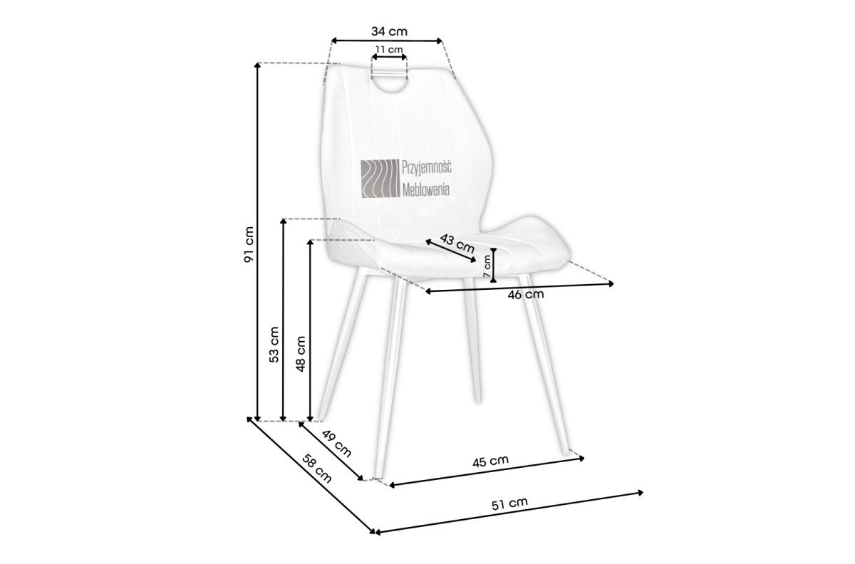 ARNO Beige (Bluvel 28 fabric) - MODERN UPHOLSTERED LIVING/DINING CHAIR WITH VELVET ARM - Image 7