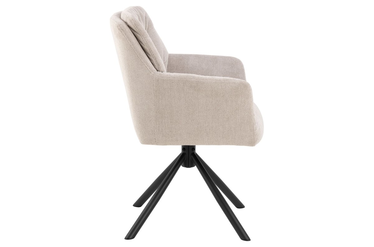 ARTHUR Beige (Caso 3 fabric) - MODERN 360° SWIVEL CHAIR, UPHOLSTERED FOR LIVING ROOM / DINING ROOM / OFFICE / LOUNGE - Image 3