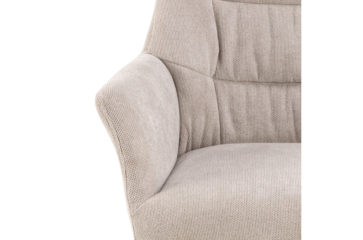 ARTHUR Beige (Caso 3 fabric) - MODERN 360° SWIVEL CHAIR, UPHOLSTERED FOR LIVING ROOM / DINING ROOM / OFFICE / LOUNGE - Image 5