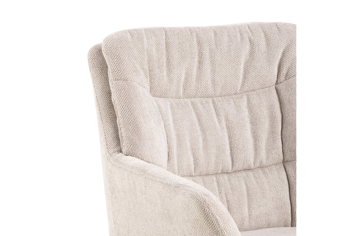ARTHUR Beige (Caso 3 fabric) - MODERN 360° SWIVEL CHAIR, UPHOLSTERED FOR LIVING ROOM / DINING ROOM / OFFICE / LOUNGE - Image 6