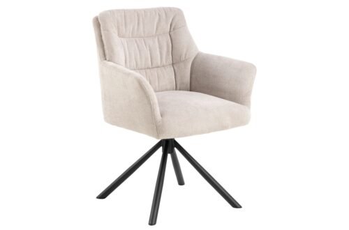 ARTHUR Beige (Caso 3 fabric) – MODERN 360° SWIVEL CHAIR, UPHOLSTERED FOR LIVING ROOM / DINING ROOM / OFFICE / LOUNGE