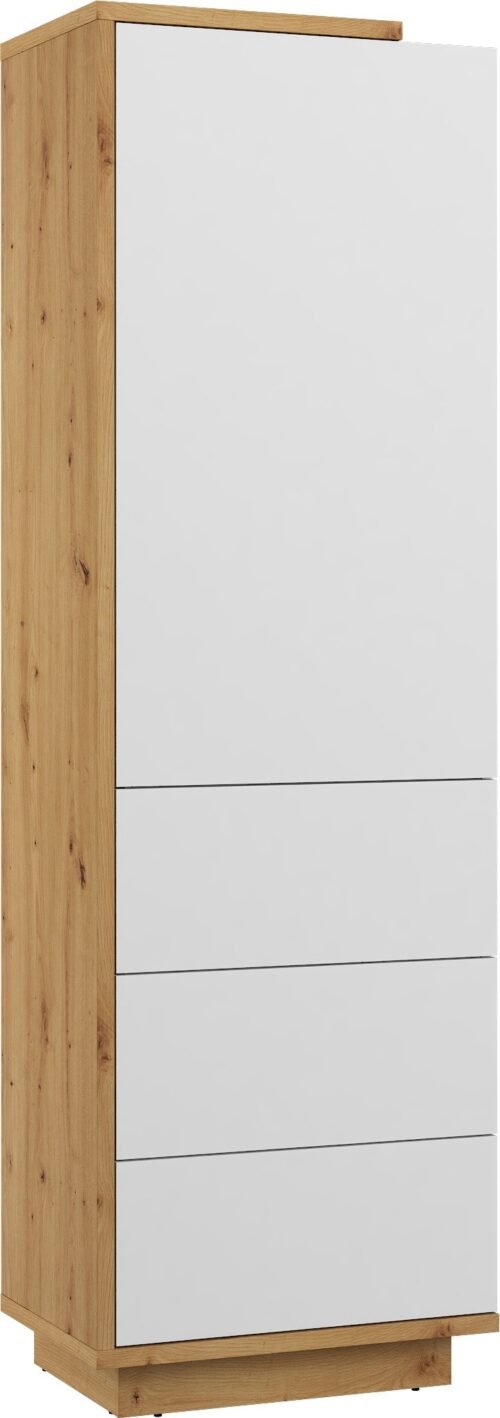 HYBRID 01 furniture, closed shelf, artisan oak / glossy whiteHYBRID