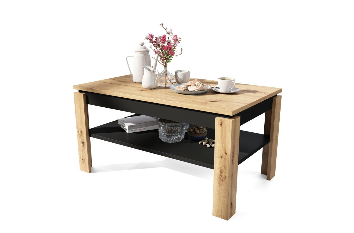 ASTI-P Artisan Oak/Black - MODERN BENCH/TABLE WITH LIFTABLE TABLETOP - Image 6