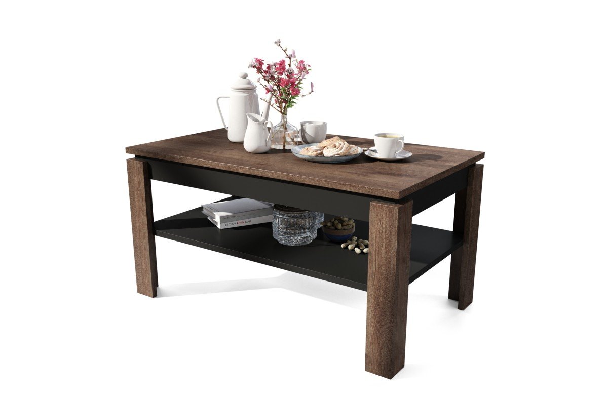 ASTI-P Brown/Black Oak - MODERN COFFEE TABLE WITH LIFTABLE TOP - Image 6