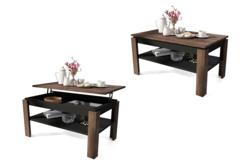 ASTI-P Brown/Black Oak – MODERN COFFEE TABLE WITH LIFTABLE TOP