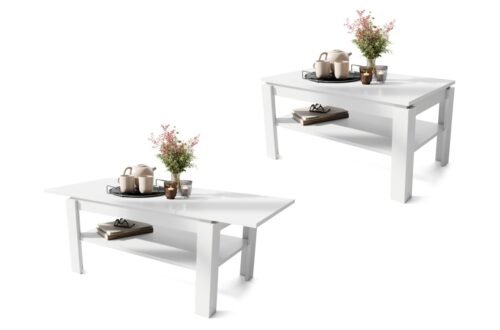 ASTI-R matt white – MODERN BENCH/DEC WITH EXTENDABLE TABLETOP
