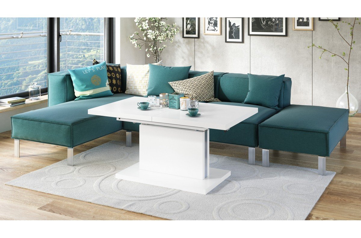 ASTON matt white - MODERN FOLDING LIFT TABLE - Image 3