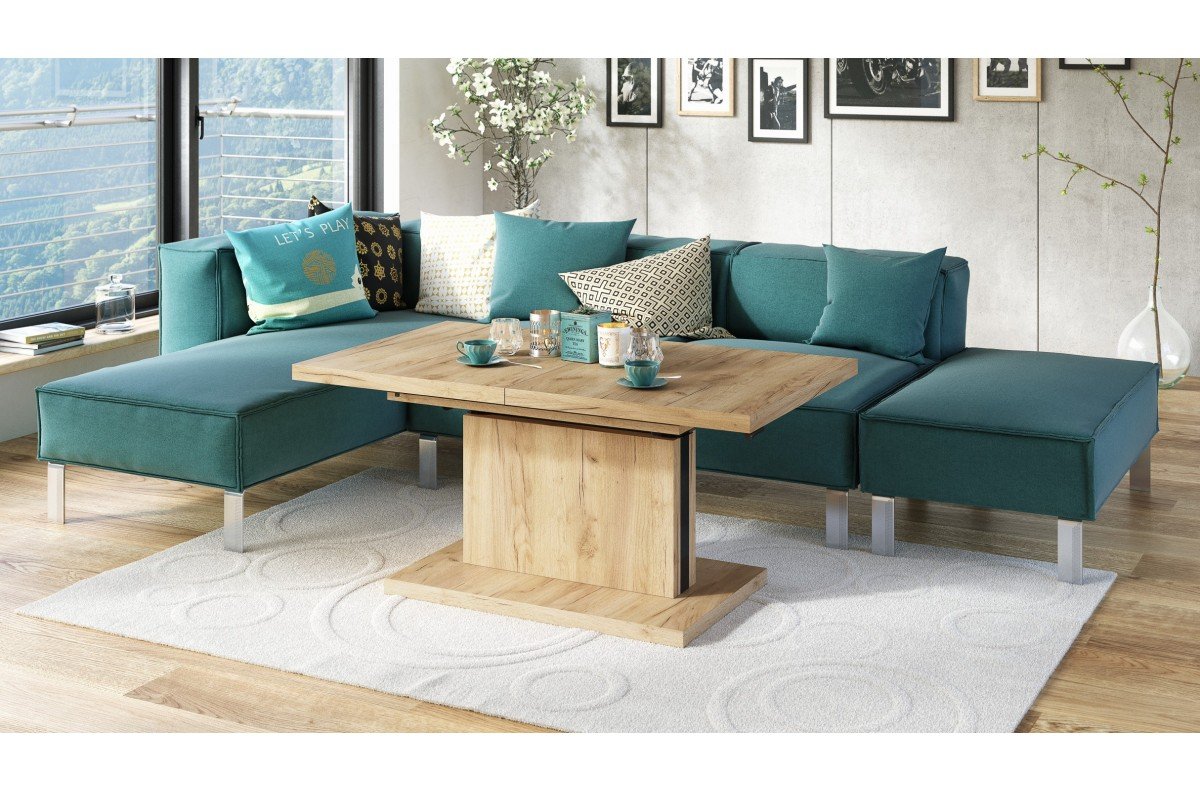 ASTON Craft Oak Gold - MODERN EXTENDABLE LIFT BENCH - Image 3