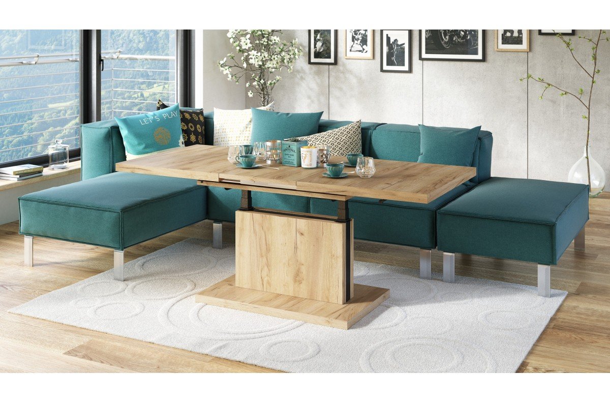 ASTON Craft Oak Gold - MODERN EXTENDABLE LIFT BENCH - Image 4