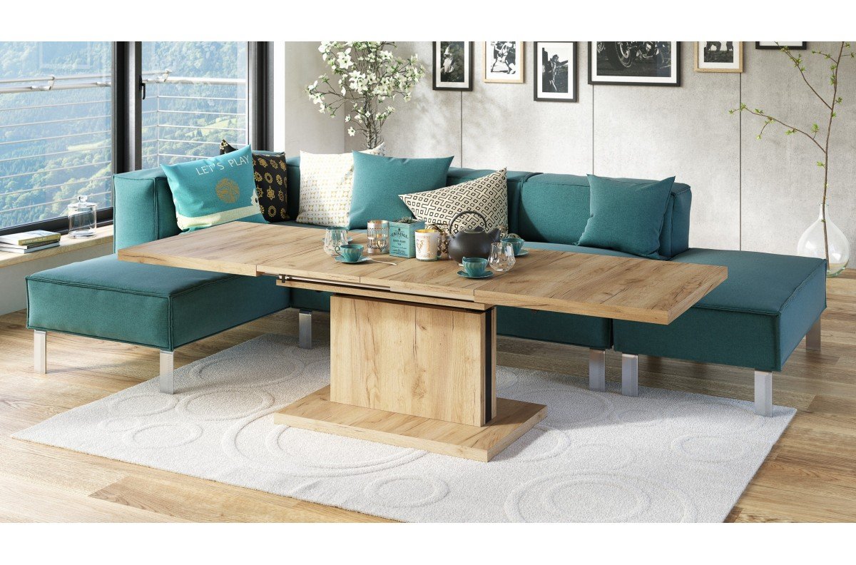 ASTON Craft Oak Gold - MODERN EXTENDABLE LIFT BENCH - Image 5