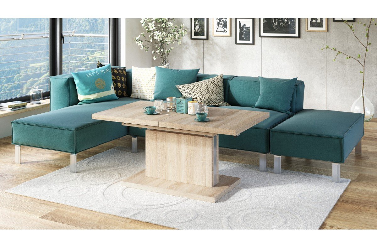 ASTON Sonoma Oak - MODERN EXTENDABLE LIFT BENCH TABLE - Image 3