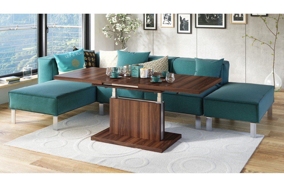 ASTON California Walnut - MODERN EXTENDABLE LIFT TABLE COFFEE TABLE - Image 4