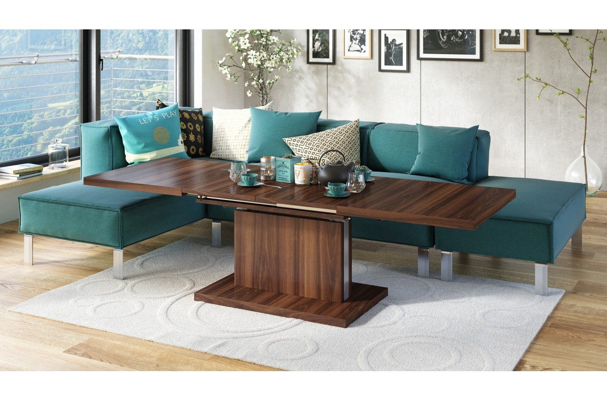 ASTON California Walnut - MODERN EXTENDABLE LIFT TABLE COFFEE TABLE - Image 5