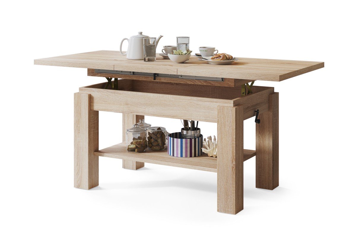 ASTORIA Sonoma Oak - FOLDING COFFEE TABLE WITH SHELF