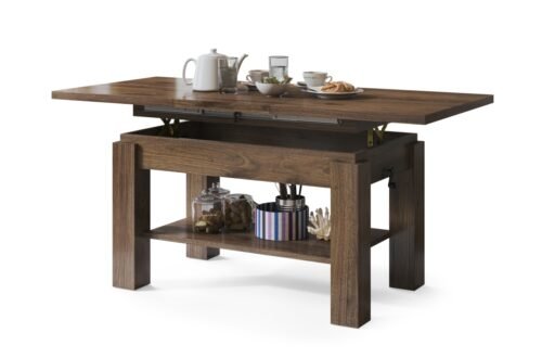 ASTORIA Elegant Walnut – FOLDING COFFEE TABLE WITH SHELF