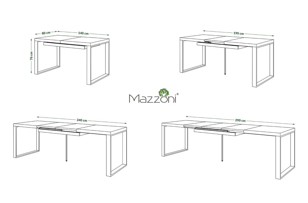 AVARI brown oak - loft table for the living room/dining room, extendable to 270 or 290 cm! - Image 4