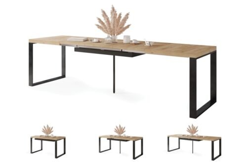 AVARI Gold Craft Oak – LIVING ROOM/DINING ROOM TABLE, EXTENDABLE TO 270 OR 290 CM!