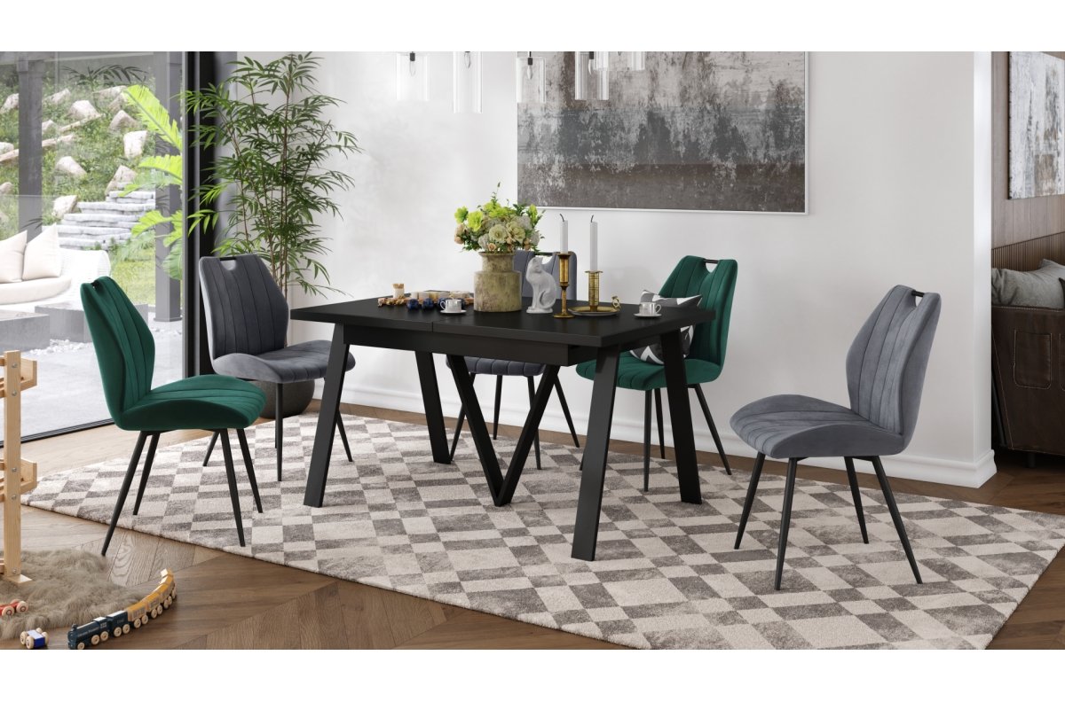 AVERY matte black - loft/industrial style table for living room/dining room, extendable - 2 sizes! - Image 4