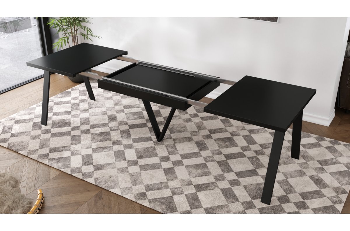 AVERY matte black - loft/industrial style table for living room/dining room, extendable - 2 sizes! - Image 5
