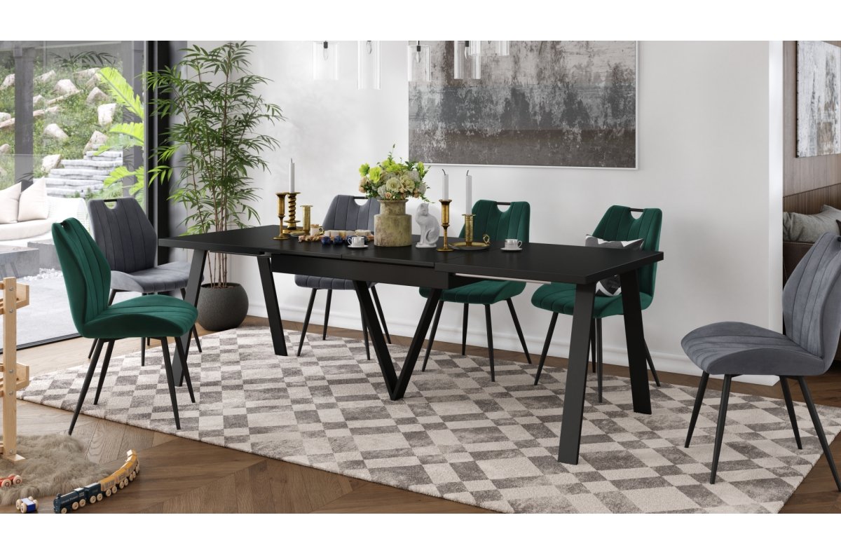 AVERY matte black - loft/industrial style table for living room/dining room, extendable - 2 sizes! - Image 7