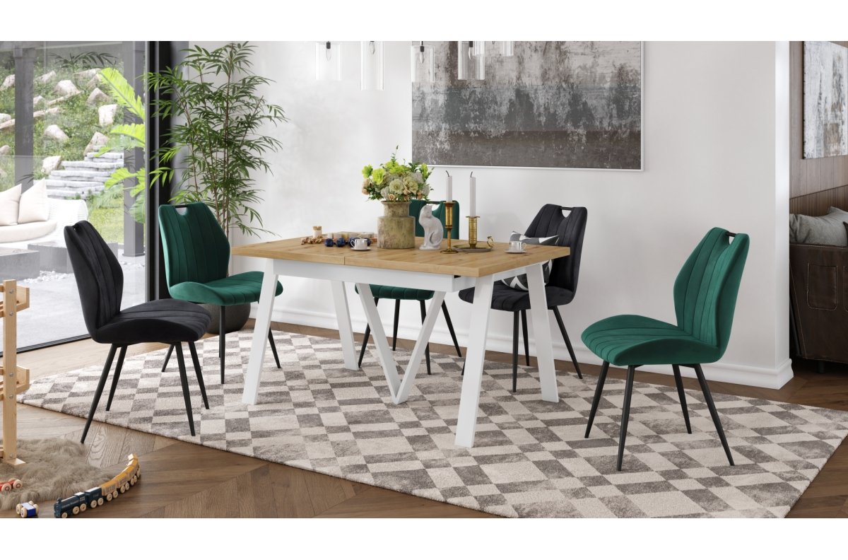 AVERY Artisan oak/white bottom - INDUSTRIAL/PALLET STYLE FOR LIVING ROOM/DINING ROOM, EXTENDABLE - 2 SIZES! - Image 4