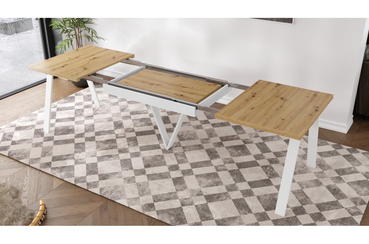 AVERY Artisan oak/white bottom - INDUSTRIAL/PALLET STYLE FOR LIVING ROOM/DINING ROOM, EXTENDABLE - 2 SIZES! - Image 5