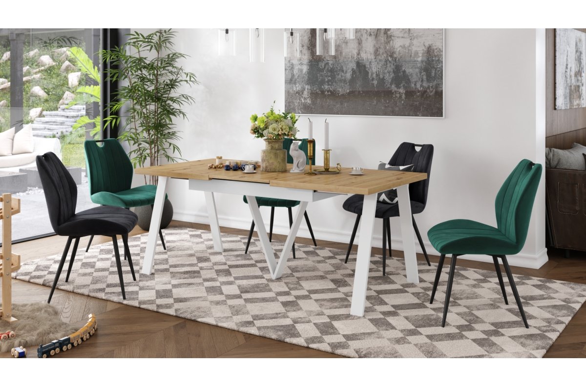 AVERY Artisan oak/white bottom - INDUSTRIAL/PALLET STYLE FOR LIVING ROOM/DINING ROOM, EXTENDABLE - 2 SIZES! - Image 6