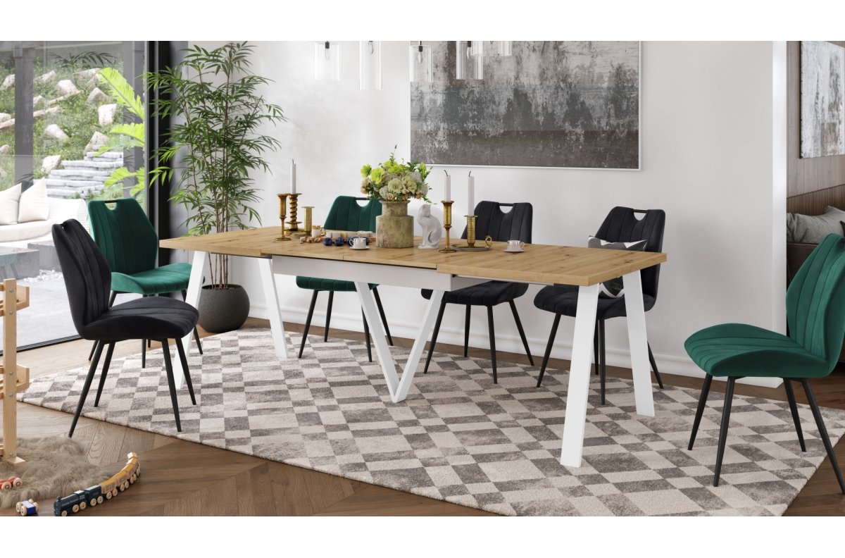 AVERY Artisan oak/white bottom - INDUSTRIAL/PALLET STYLE FOR LIVING ROOM/DINING ROOM, EXTENDABLE - 2 SIZES! - Image 7