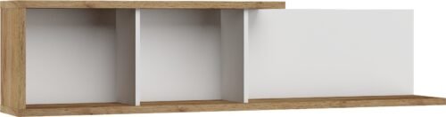 HYBRID 13 furniture wall shelf for living room, oak, gold and white, handmadeHYBRID