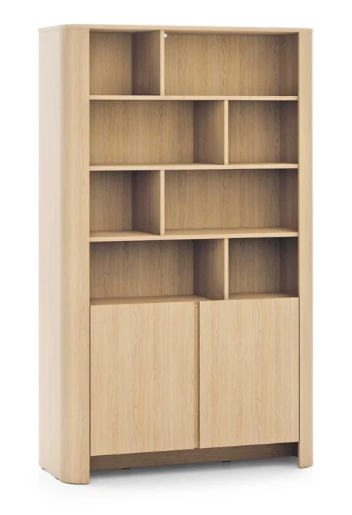 Bari bookcase with shelves and cabinet, Vicenza oak, RG103