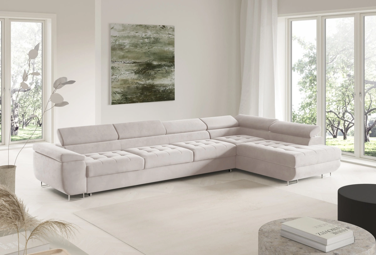 Corner sofa bed with headrests 155 XL Benjamin Gr1 - Image 7